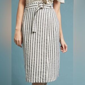 Anthropologie Wrap Striped Belted Pencil Wrap
Skirt